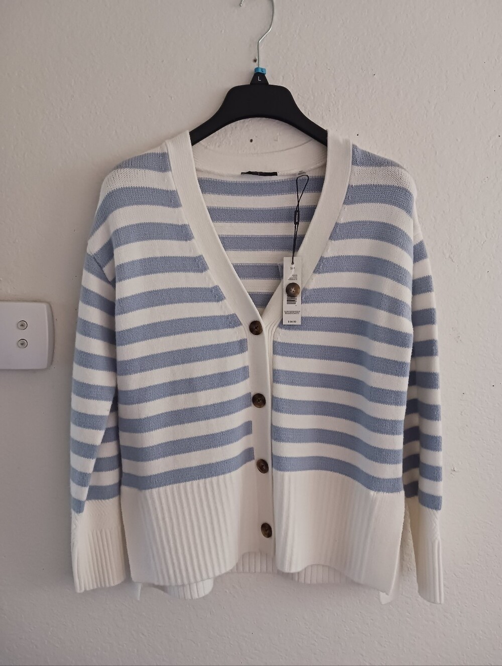 Tahari Stripe Button-Down Cardigan